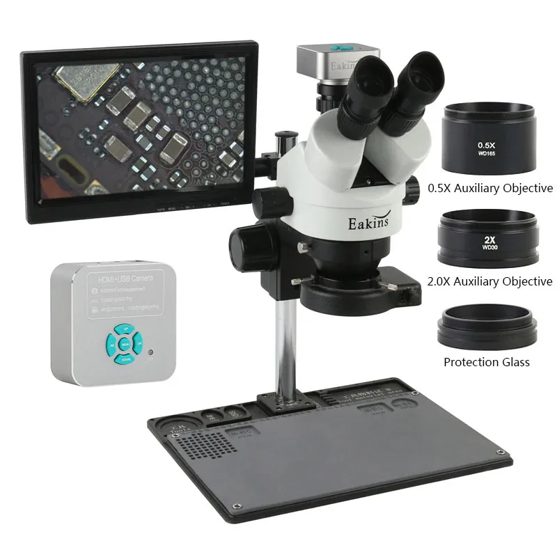 Simul-Focal Industrial Microscope 4K Hdmi - 7X 45X Zoom Endüstriyel Simul-fokal HDMI