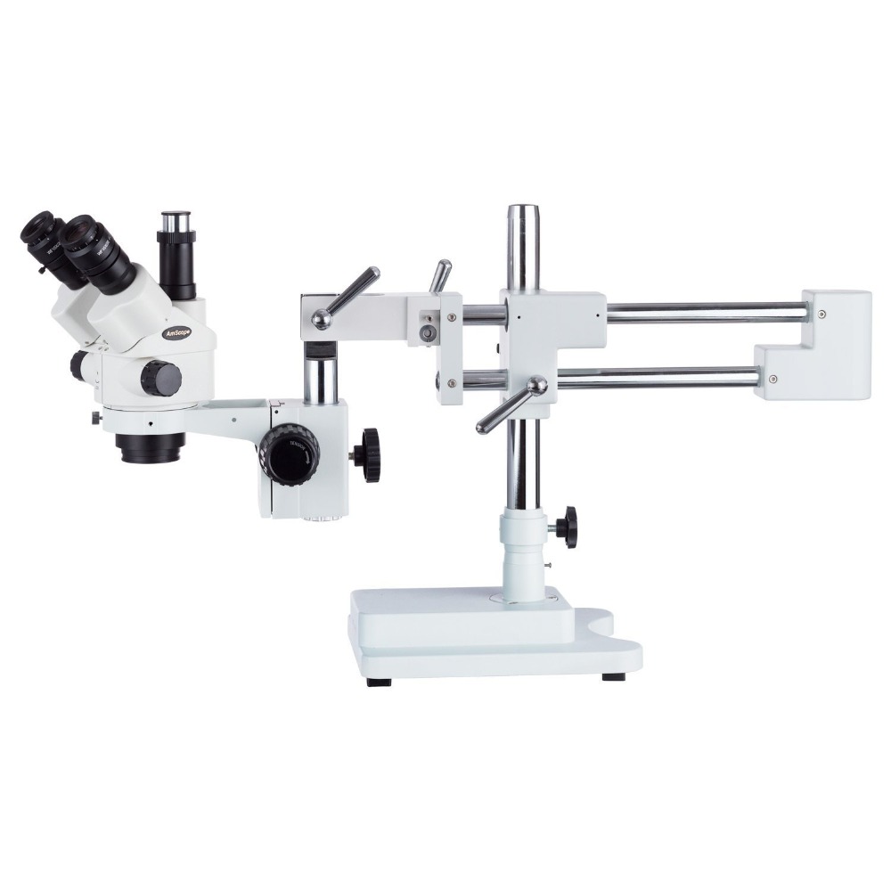 Trinocular Stereo Microscope 7X-45X - AmScope SM-4 Serisi Simul-Focal Kilitlenebilir Zoomlu