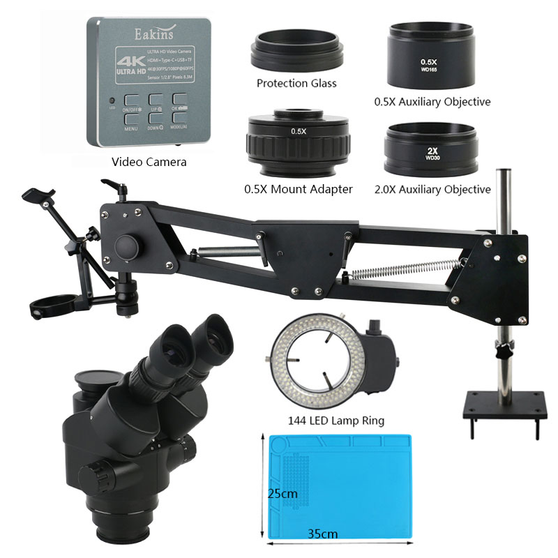 Simul-Focal Industrial Microscope 4K Hdmi - 3.5X - 90X Zoom Simul odak