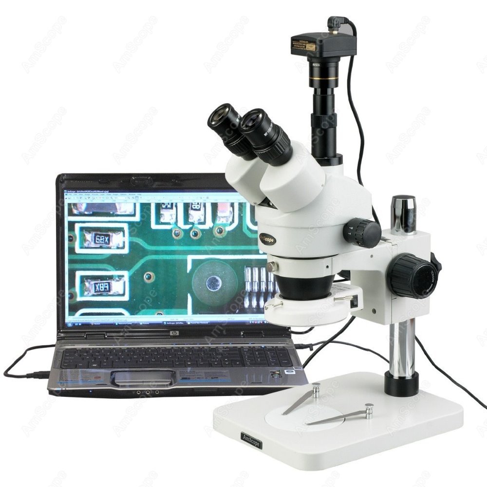 Trinocular Stereo Microscope 7X-45X - AmScope Trinoküler Zoom Stereo Mikroskop 7X-45X