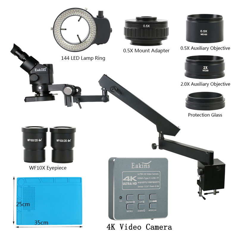 3.5X 90XArticulating Kol Ayağı - Simul-Focal Industrial Microscope 4K Hdmi incelemesi ve fiyatı