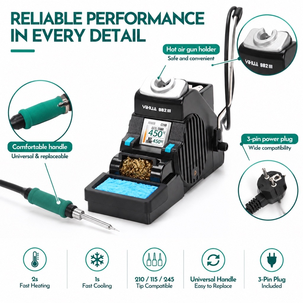 YIHUA 982-III C210 Havya Hassa - C210 Precision Soldering Station incelemesi ve fiyatı
